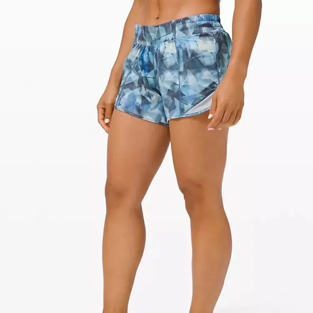 Lululemon Hotty Hot Low- Rise Lined Short Multi Blue Size 4 / 4